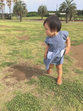 「1歳半」｜「アイテム（ワンピース/ドレス）」を使った、Nicoさん（キッズ・80cm）の春コーディネート