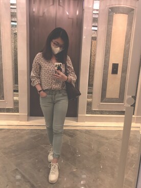 「PULL&BEAR（プルアンドベア）のアイテム（シューズ）」を使った、ねこさん（レディース・149cm）の春コーディネート