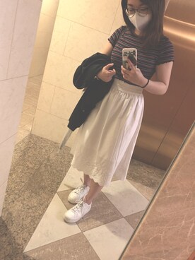 「PULL&BEAR（プルアンドベア）のアイテム（シューズ）」を使った、ねこさん（レディース・149cm）の春コーディネート