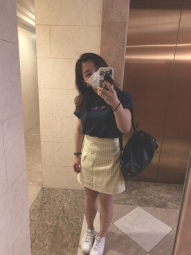 「PULL&BEAR（プルアンドベア）のアイテム（シューズ）」を使った、ねこさん（レディース・149cm）の夏コーディネート