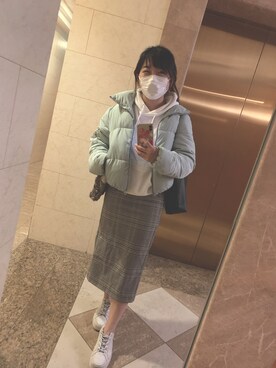 「PULL&BEAR（プルアンドベア）のアイテム（シューズ）」を使った、ねこさん（レディース・149cm）の冬コーディネート