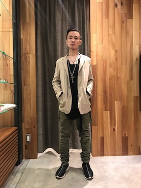 「ISAMU KATAYAMA BACKLASH（イサムカタヤマバックラッシュ）のアイテム（ジャケット/アウター）」を使った、yoshiaki matsufujiさん（メンズ・165cm）の冬コーディネート