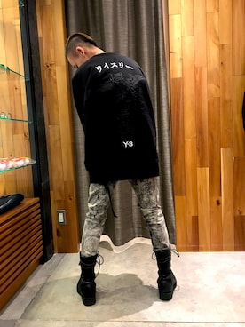 「ISAMU KATAYAMA BACKLASH（イサムカタヤマバックラッシュ）のアイテム（ブーツ）」を使った、yoshiaki matsufujiさん（メンズ・165cm）の冬コーディネート