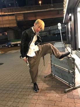 「SCROLLのアイテム」を使った、yoshiaki matsufujiさん（メンズ・165cm）の冬コーディネート
