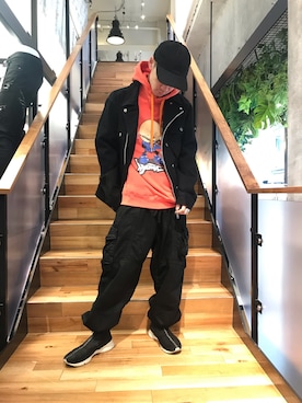 「HBNS（ハバノス）のアイテム（ジャケット/アウター）」を使った、yoshiaki matsufujiさん（メンズ・165cm）の春コーディネート