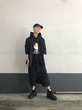 「ISAMU KATAYAMA BACKLASH（イサムカタヤマバックラッシュ）のアイテム（パンツ）」を使った、yoshiaki matsufujiさん（メンズ・165cm）の春コーディネート
