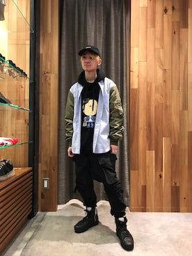 「HBNS（ハバノス）のアイテム」を使った、yoshiaki matsufujiさん（メンズ・165cm）の春コーディネート