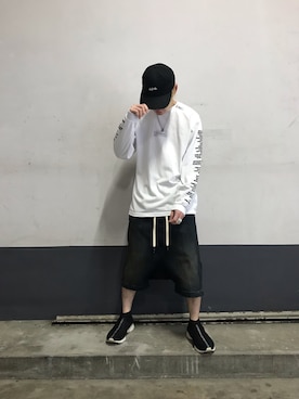 「ISAMU KATAYAMA BACKLASH（イサムカタヤマバックラッシュ）のアイテム（デニムパンツ）」を使った、yoshiaki matsufujiさん（メンズ・165cm）の春コーディネート