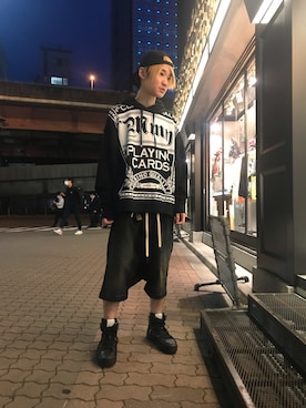 「ISAMU KATAYAMA BACKLASH（イサムカタヤマバックラッシュ）のアイテム（デニムパンツ）」を使った、yoshiaki matsufujiさん（メンズ・165cm）の春コーディネート
