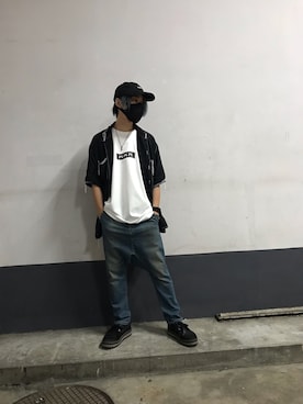 「ISAMU KATAYAMA BACKLASH（イサムカタヤマバックラッシュ）のアイテム（トップス）」を使った、yoshiaki matsufujiさん（メンズ・165cm）の夏コーディネート