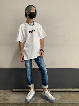 「ROYAL FLASH（ロイヤルフラッシュ）のアイテム（スニーカー）」を使った、yoshiaki matsufujiさん（メンズ・165cm）の夏コーディネート
