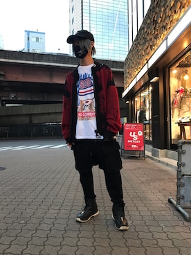 「ISAMU KATAYAMA BACKLASH（イサムカタヤマバックラッシュ）のアイテム（パンツ）」を使った、yoshiaki matsufujiさん（メンズ・165cm）の夏コーディネート