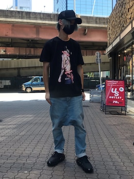 「1piu1uguale3 RELAX（ウノピュウノウグァーレトレリラックス）のアイテム（帽子）」を使った、yoshiaki matsufujiさん（メンズ・165cm）の夏コーディネート