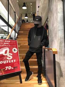 「ISAMU KATAYAMA BACKLASH（イサムカタヤマバックラッシュ）のアイテム（トップス）」を使った、yoshiaki matsufujiさん（メンズ・165cm）の夏コーディネート