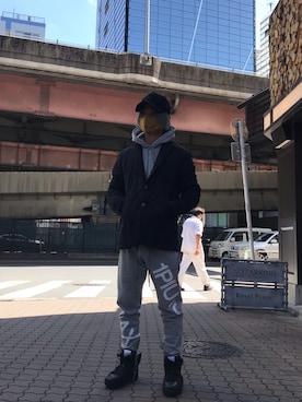 「1piu1uguale3 RELAX（ウノピュウノウグァーレトレリラックス）のアイテム（帽子）」を使った、yoshiaki matsufujiさん（メンズ・165cm）の秋コーディネート