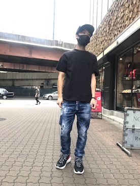「DSQUARED2（ディースクエアード）のアイテム（帽子）」を使った、yoshiaki matsufujiさん（メンズ・165cm）の秋コーディネート