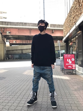 「ISAMU KATAYAMA BACKLASH（イサムカタヤマバックラッシュ）のアイテム（シューズ）」を使った、yoshiaki matsufujiさん（メンズ・165cm）の秋コーディネート