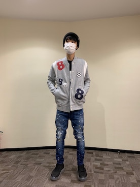 「MAISON KITSUNE」｜「アイテム（ブルゾン）」を使った、yoshiaki matsufujiさん（メンズ・165cm）の秋コーディネート