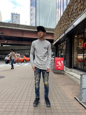 「DSQUARED2（ディースクエアード）のアイテム（帽子）」を使った、yoshiaki matsufujiさん（メンズ・165cm）の秋コーディネート