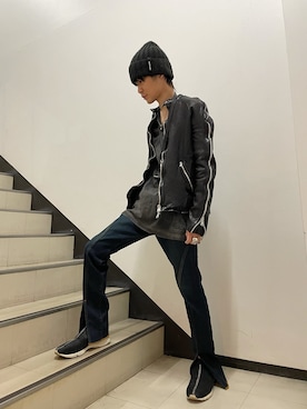 「BACKLASH（バックラッシュ）のアイテム」を使った、yoshiaki matsufujiさん（メンズ・165cm）の冬コーディネート