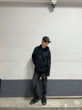 「ISAMU KATAYAMA BACKLASH（イサムカタヤマバックラッシュ）のアイテム（トップス）」を使った、yoshiaki matsufujiさん（メンズ・165cm）の冬コーディネート