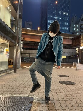 「ISAMU KATAYAMA BACKLASH（イサムカタヤマバックラッシュ）のアイテム（ジャケット/アウター）」を使った、yoshiaki matsufujiさん（メンズ・165cm）の冬コーディネート