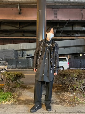 「ISAMU KATAYAMA BACKLASH（イサムカタヤマバックラッシュ）のアイテム（ジャケット/アウター）」を使った、yoshiaki matsufujiさん（メンズ・165cm）の冬コーディネート