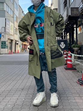 「guernika（ゲルニカ）のアイテム」を使った、yoshiaki matsufujiさん（メンズ・165cm）の冬コーディネート