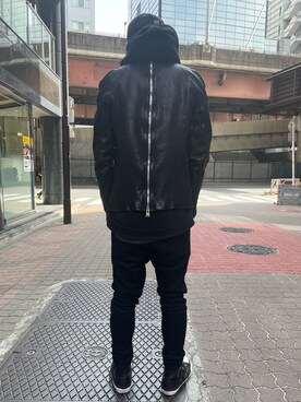「ISAMU KATAYAMA BACKLASH（イサムカタヤマバックラッシュ）のアイテム（スニーカー）」を使った、yoshiaki matsufujiさん（メンズ・165cm）の春コーディネート