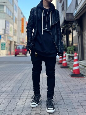 「ISAMU KATAYAMA BACKLASH（イサムカタヤマバックラッシュ）のアイテム（スニーカー）」を使った、yoshiaki matsufujiさん（メンズ・165cm）の春コーディネート