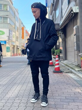 「ISAMU KATAYAMA BACKLASH（イサムカタヤマバックラッシュ）のアイテム（シューズ）」を使った、yoshiaki matsufujiさん（メンズ・165cm）の春コーディネート