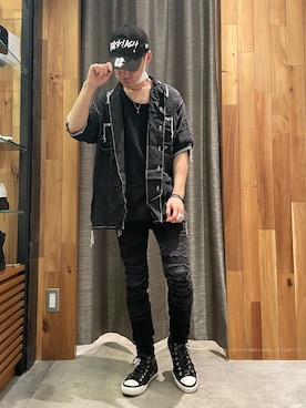 「ISAMU KATAYAMA BACKLASH（イサムカタヤマバックラッシュ）のアイテム（シューズ）」を使った、yoshiaki matsufujiさん（メンズ・165cm）の春コーディネート