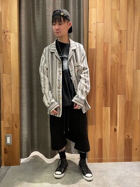 「ISAMU KATAYAMA BACKLASH（イサムカタヤマバックラッシュ）のアイテム（トップス）」を使った、yoshiaki matsufujiさん（メンズ・165cm）の春コーディネート