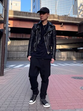 「ISAMU KATAYAMA BACKLASH（イサムカタヤマバックラッシュ）のアイテム（パンツ）」を使った、yoshiaki matsufujiさん（メンズ・165cm）の春コーディネート