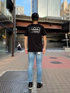 「ISAMU KATAYAMA BACKLASH（イサムカタヤマバックラッシュ）のアイテム（シューズ）」を使った、yoshiaki matsufujiさん（メンズ・165cm）の春コーディネート