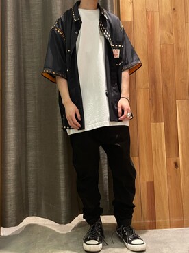 「ISAMU KATAYAMA BACKLASH（イサムカタヤマバックラッシュ）のアイテム（パンツ）」を使った、yoshiaki matsufujiさん（メンズ・165cm）の春コーディネート