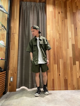 「ISAMU KATAYAMA BACKLASH（イサムカタヤマバックラッシュ）のアイテム（シューズ）」を使った、yoshiaki matsufujiさん（メンズ・165cm）の春コーディネート