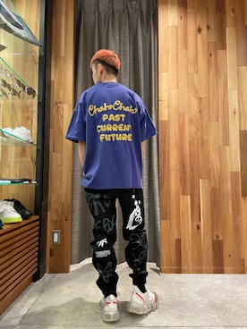 「ROYAL FLASH（ロイヤルフラッシュ）のアイテム（スニーカー）」を使った、yoshiaki matsufujiさん（メンズ・165cm）の夏コーディネート