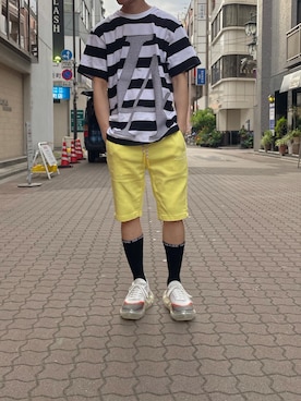 「ROYAL FLASH（ロイヤルフラッシュ）のアイテム（パンツ）」を使った、yoshiaki matsufujiさん（メンズ・165cm）の夏コーディネート