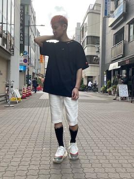 「ROYAL FLASH（ロイヤルフラッシュ）のアイテム（パンツ）」を使った、yoshiaki matsufujiさん（メンズ・165cm）の夏コーディネート