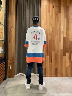 「DSQUARED2（ディースクエアード）のアイテム（帽子）」を使った、yoshiaki matsufujiさん（メンズ・165cm）の夏コーディネート