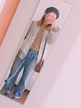 「アイテム（スタジャン、シルバー系）」を使った、A__Kさん（レディース・164cm）の春コーディネート