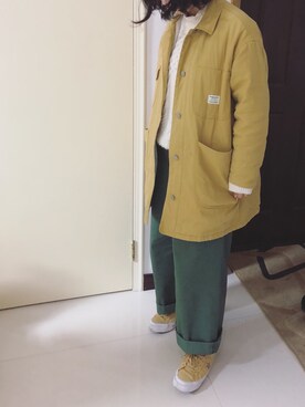 「アイテム（ピーコート、ゴールド系）」を使った、JOTEIさん（レディース・160cm）の春コーディネート