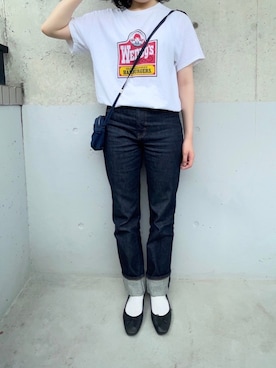 「LOWRYS FARM（ローリーズファーム）のバレエシューズ　802200（バレエシューズ）」を使った、shuahonさん（レディース・158cm）の夏コーディネート