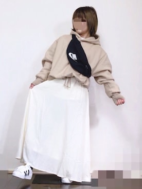 「titivate（ティティベイト）のアイテム（パーカー）」を使った、きな☆ki_naさん（レディース・153cm）の冬コーディネート