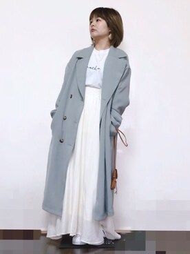 きな☆ki_naさんの「サテンフレアスカート」を使ったコーディネート