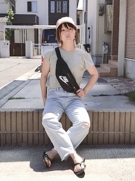 「DAISO（DAISO）のアイテム」を使った、きな☆ki_naさん（レディース・153cm）の夏コーディネート