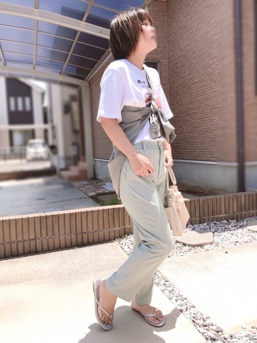 きな☆ki_na使用「WEGO（WEGO/カラーレインボーフォトプリントTシャツ）」的時尚穿搭