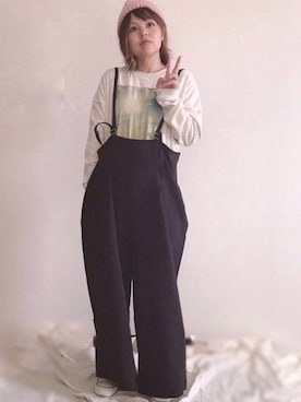 「ラブアンドピース2020」｜「アイテム（ニットキャップ/ビーニー）」を使った、きな☆ki_naさん（レディース・153cm）の秋コーディネート