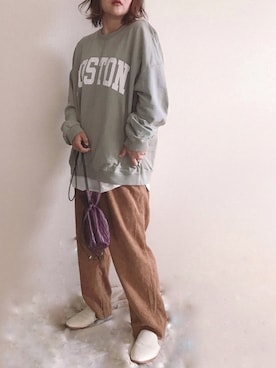 「antiqua」｜「アイテム（スウェット）」を使った、きな☆ki_naさん（レディース・153cm）の秋コーディネート